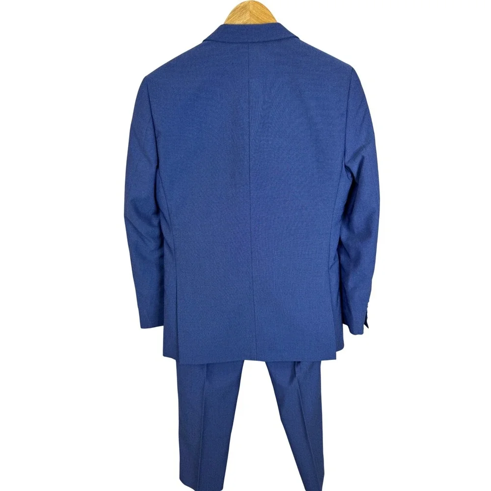 Soul of London Mens Blue 2‎ Piece Slim Fit Suit Set 34R Jacket 27X26 Pants